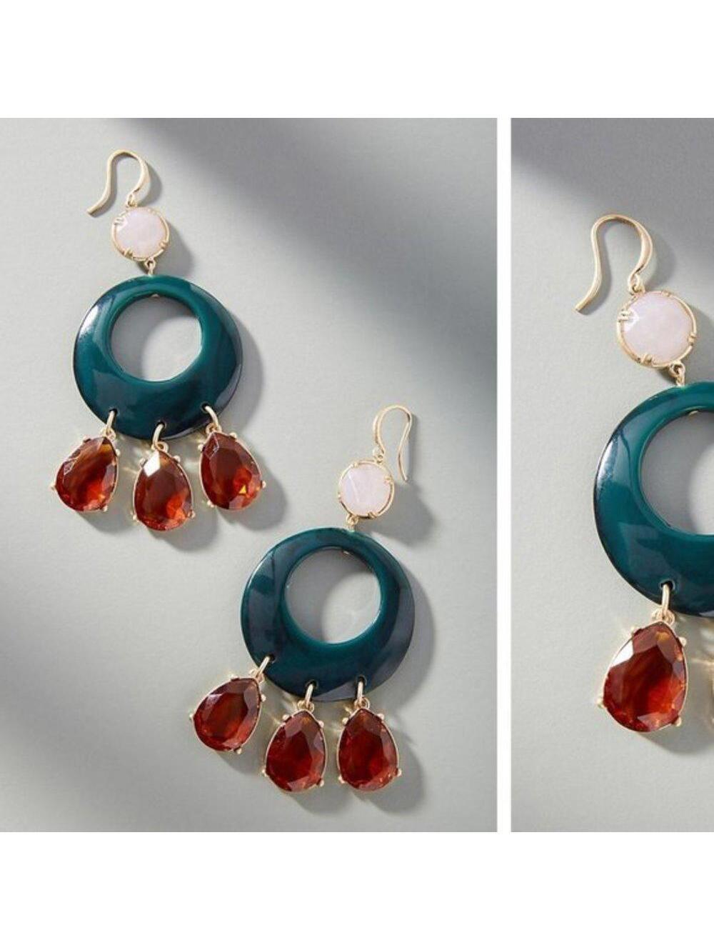 Anthropologie Resin Circular Drop Earrings